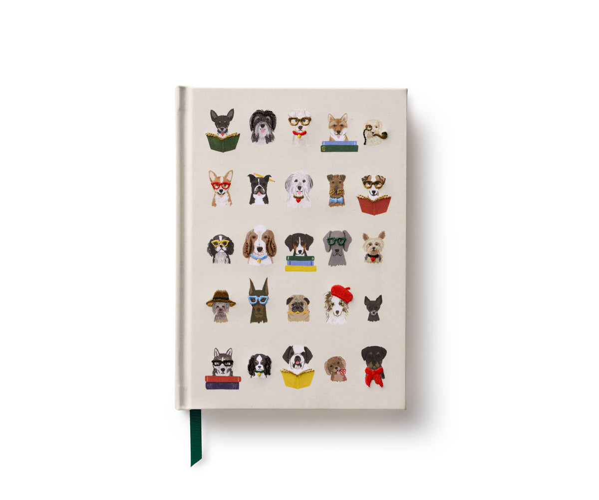 Studious Dogs Embroidered Journal