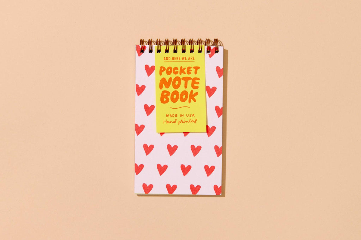 Red Hearts Small Spiral Notebook