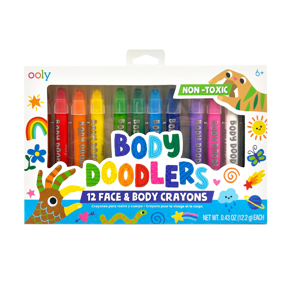 Body Doodlers: Face & Body Crayons (Set of 12)