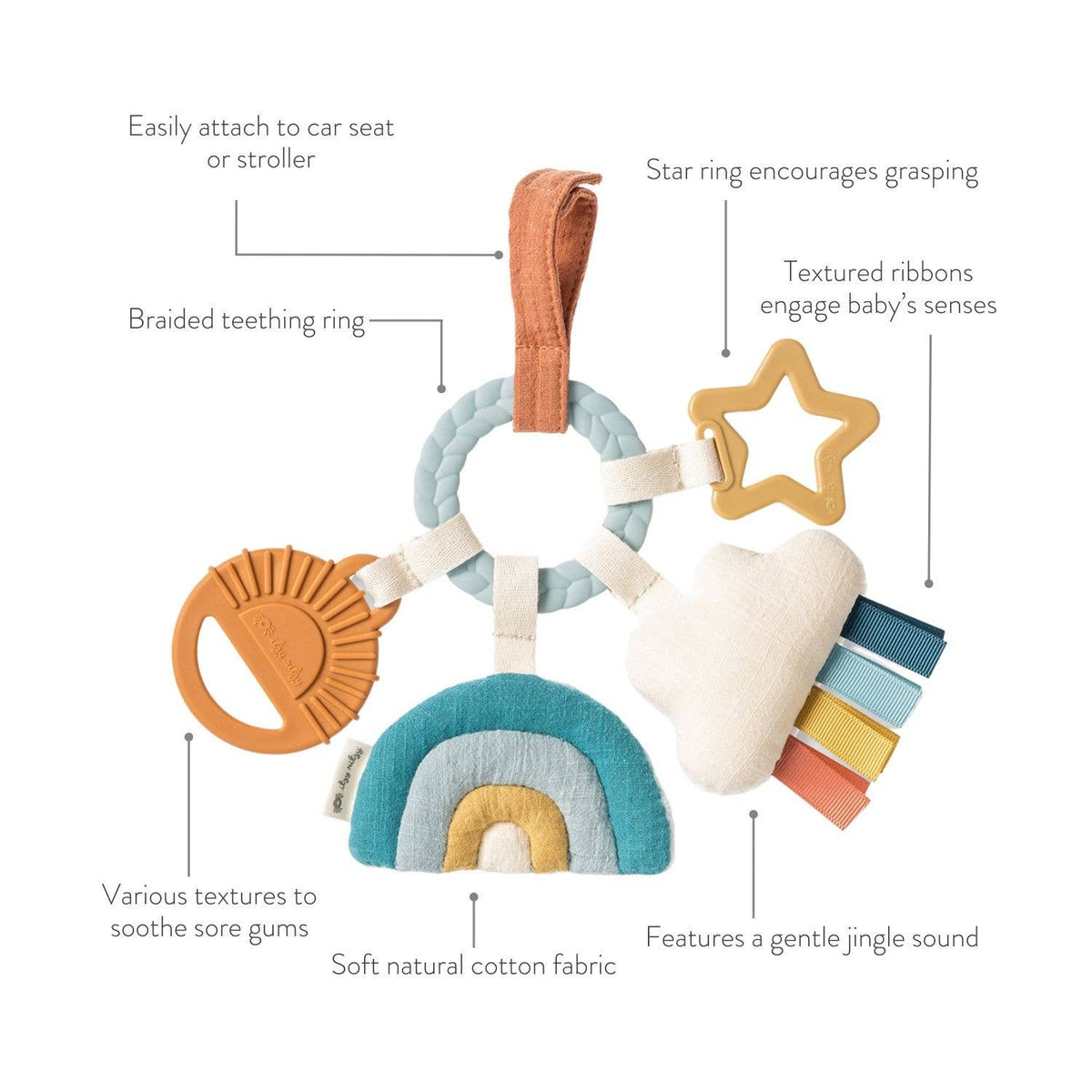Bitzy Busy Ring™ Teething Activity Toy - Veggie