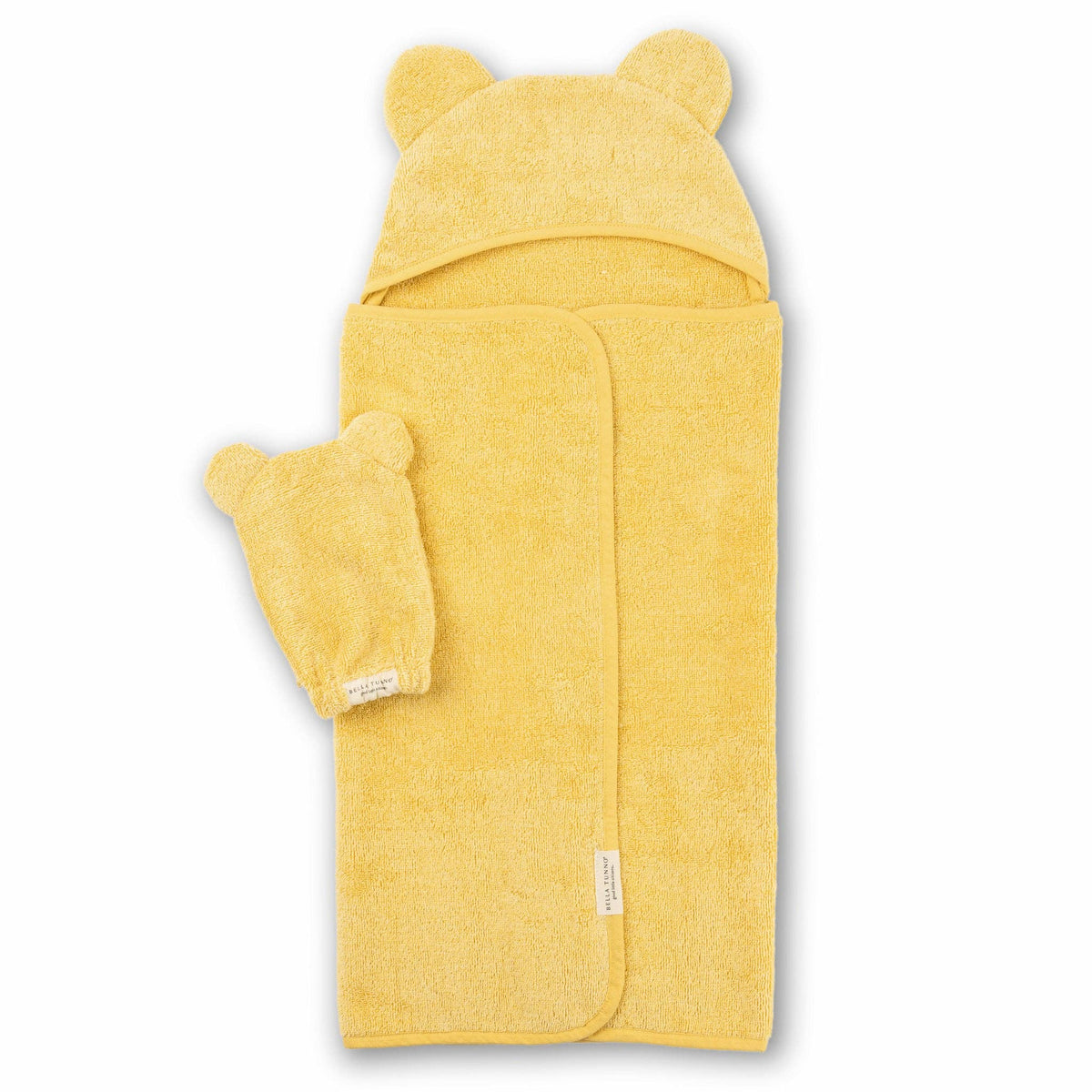 Hooded Towel + Wash Mitt Set Sunshine - Yellow
