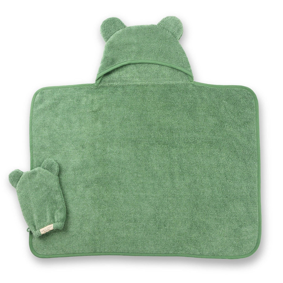 Hooded Towel + Wash Mitt Set Sea Foam - Green