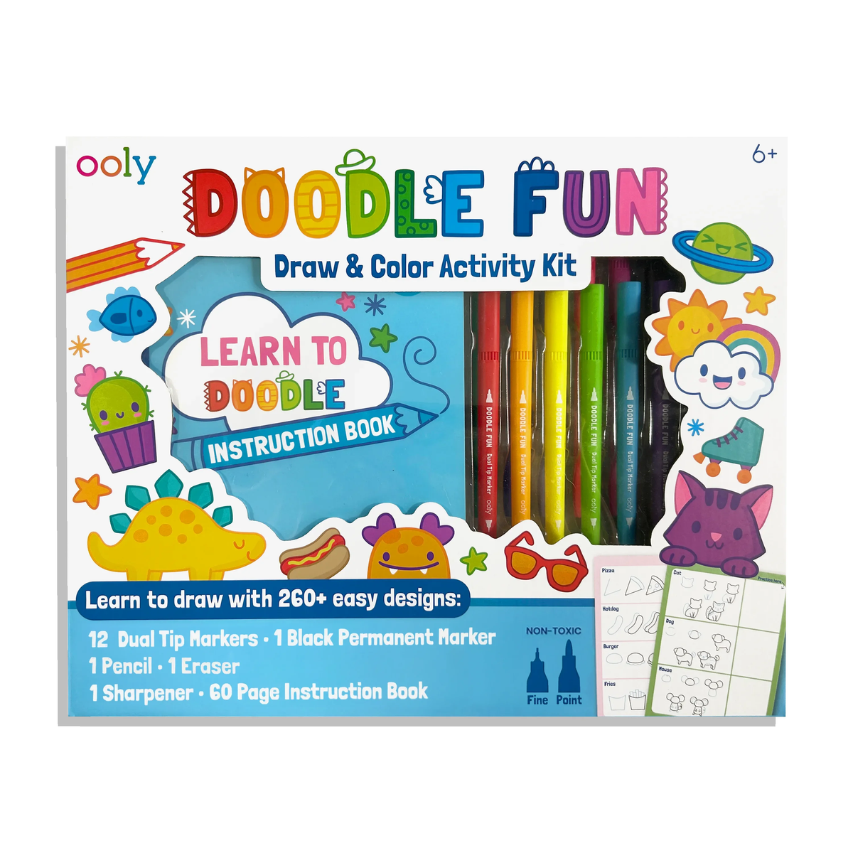 Doodle Fun: Draw & Color Activity Kit (17 PC Set)