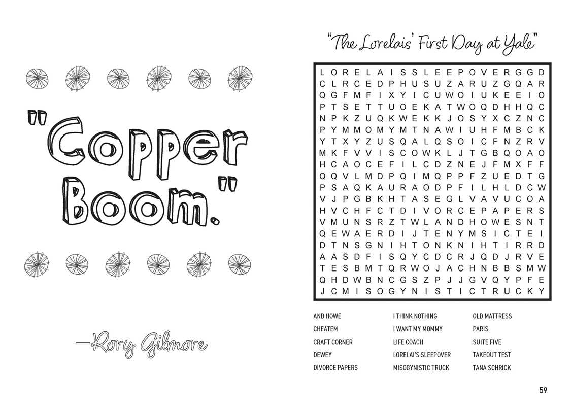 Gilmore Girls Word Search and Coloring Book