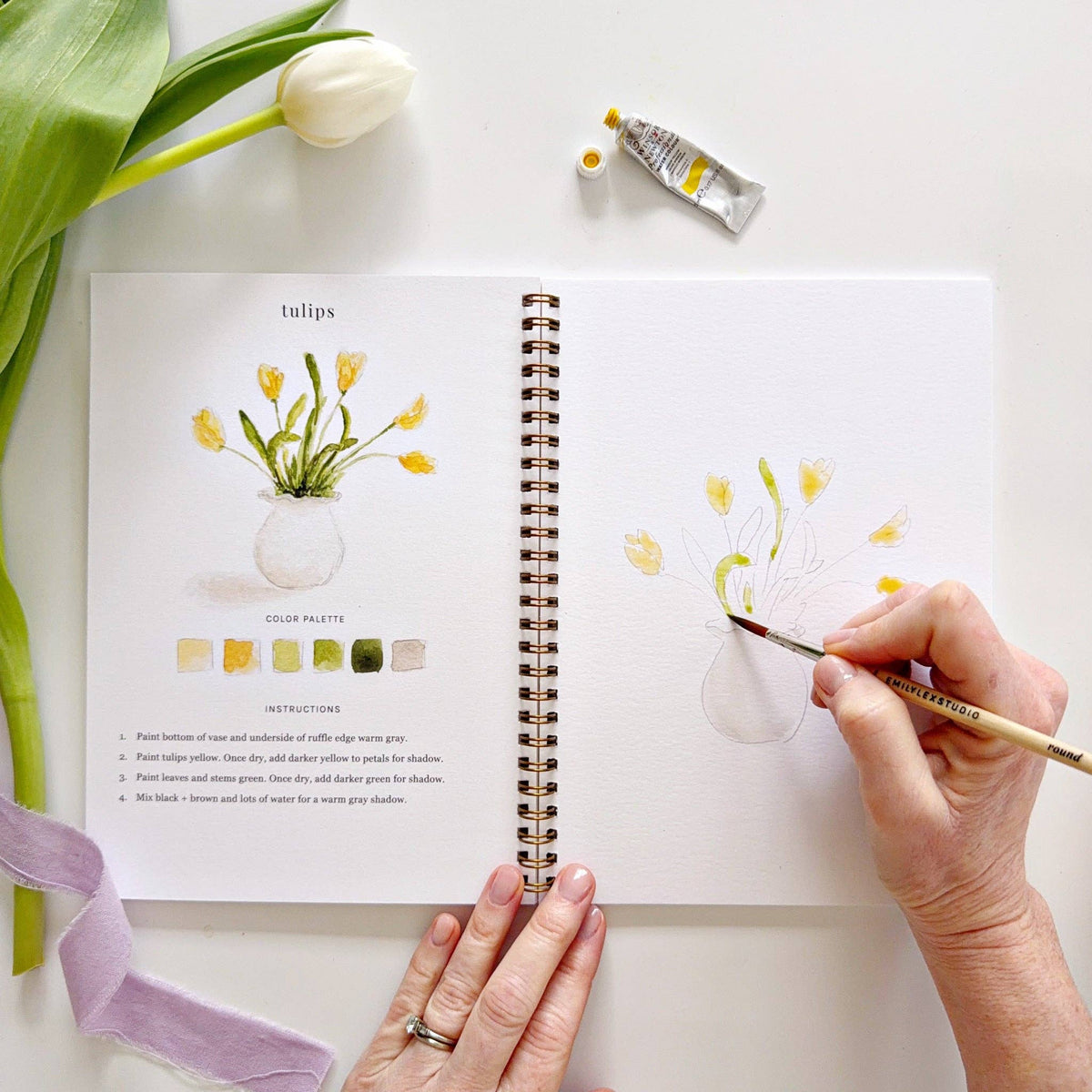 Spring watercolor workbook