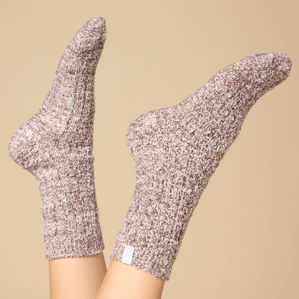 Cozy Marshmallow Crew Socks with Grippers for Women