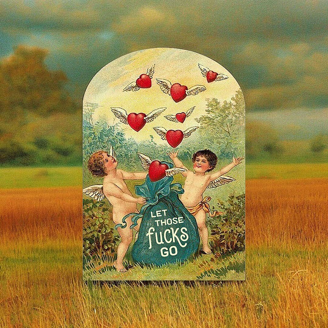 Let Those Fucks Go - Funny Vintage Style Card