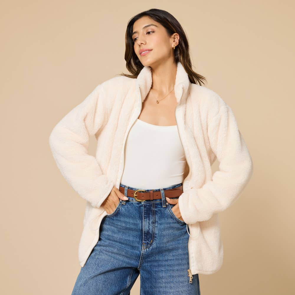 DreamPlush Almond Zip Tunic