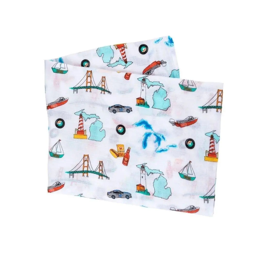 Michigan Baby Icons Swaddle Blanket