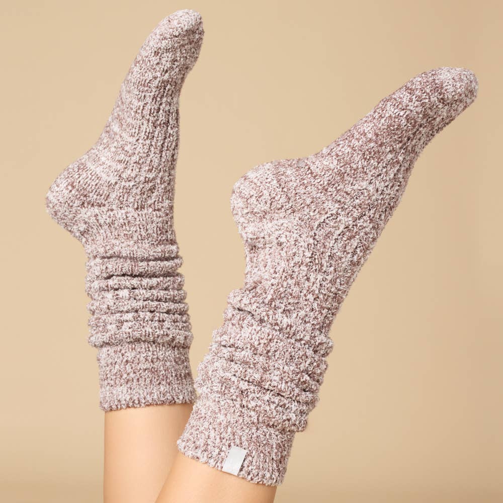 Women's Heather Espresso Slouchy Marshmallow Socks