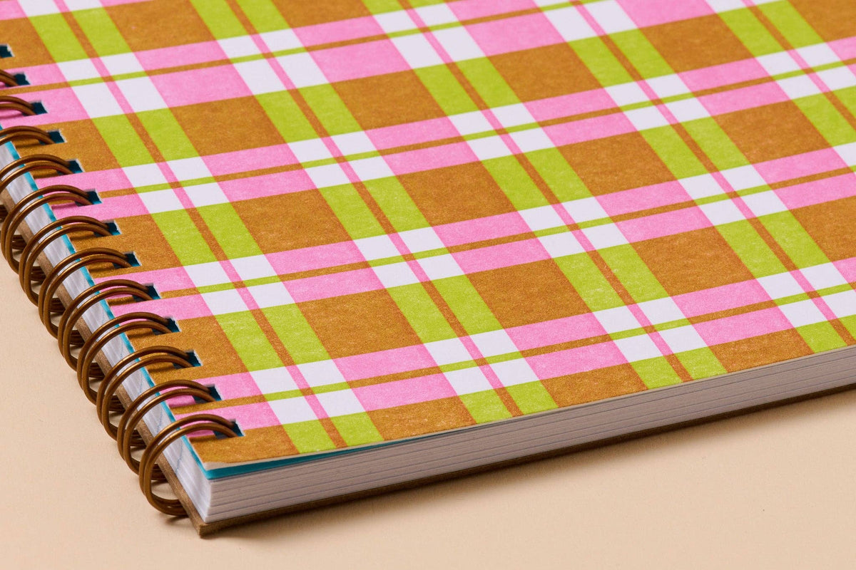 Gingham A5 Spiral Notebook