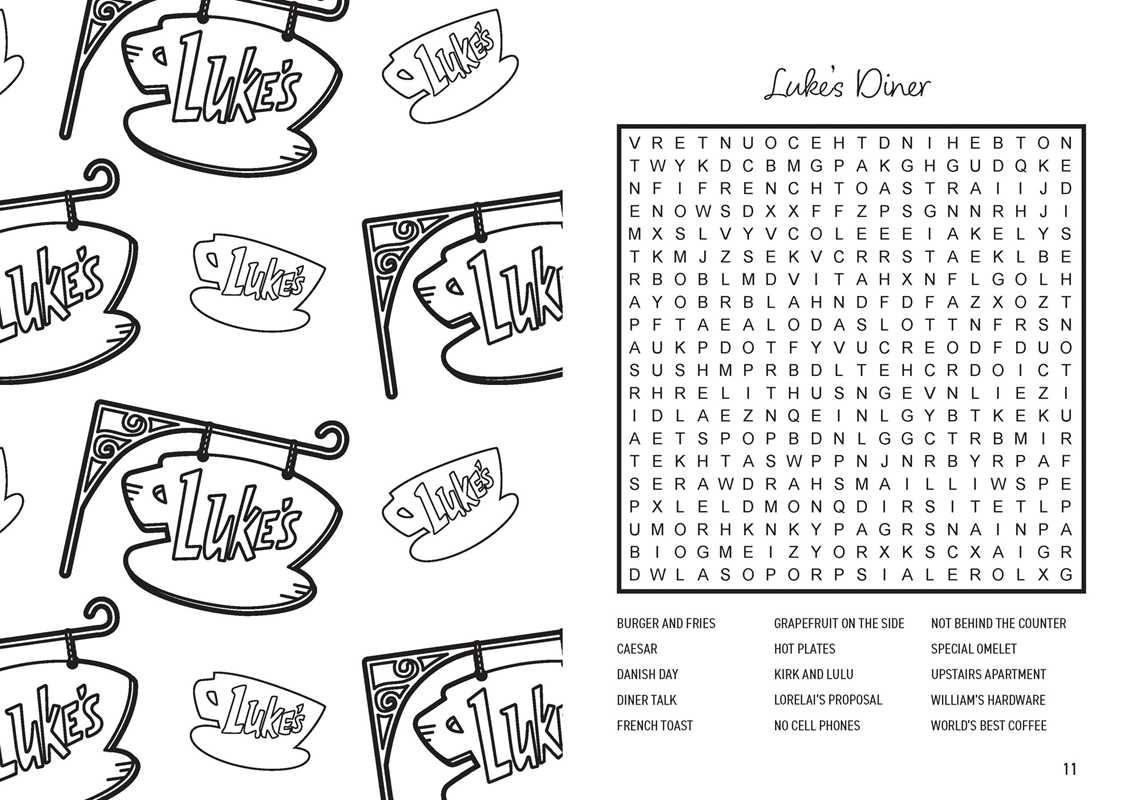 Gilmore Girls Word Search and Coloring Book