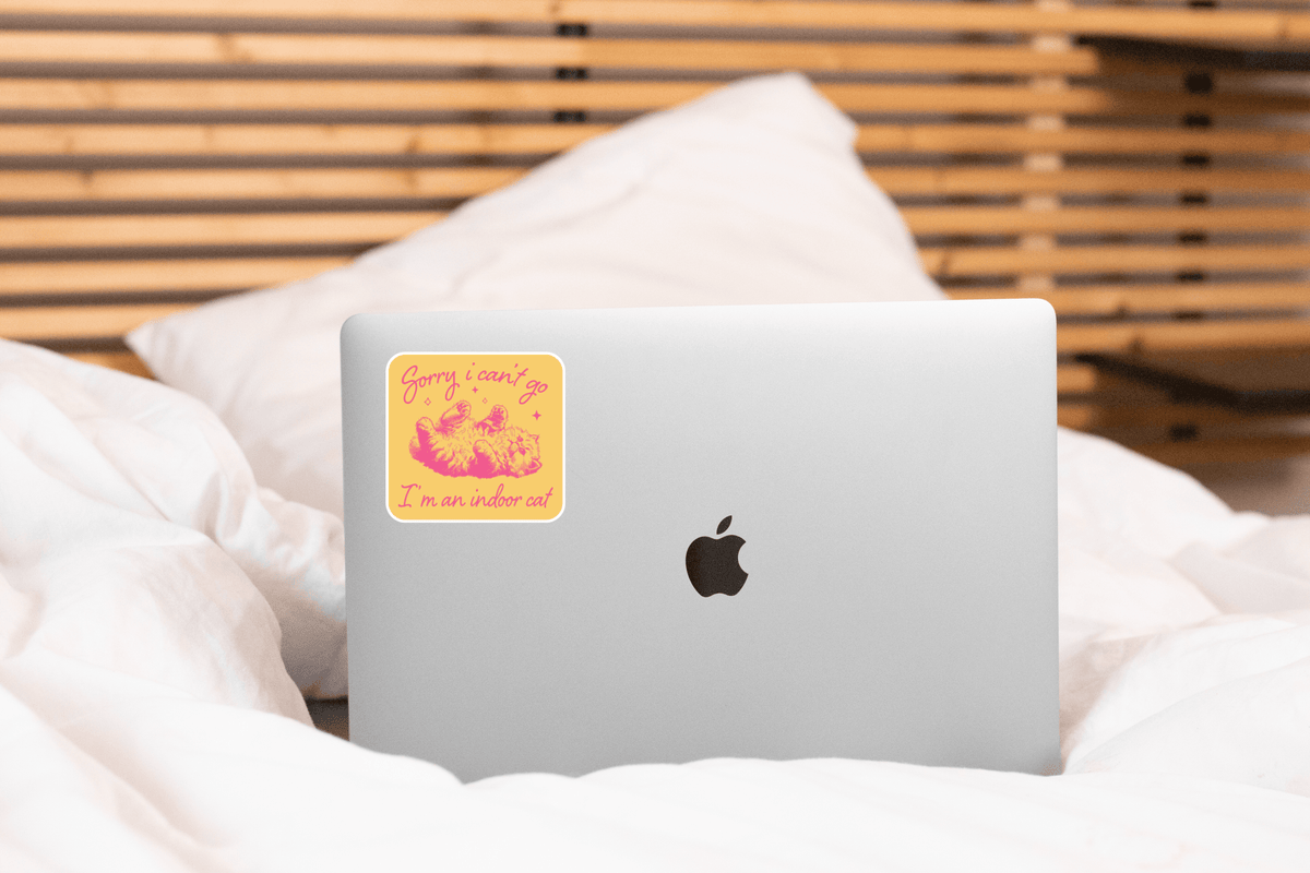 Sorry I Can't Go I'm an Indoor Cat Sticker