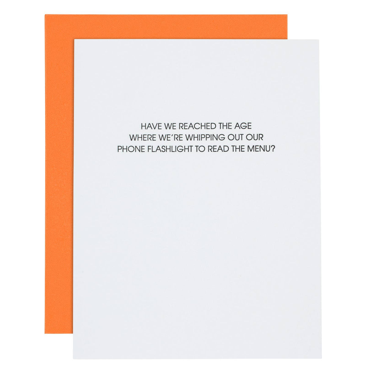 Years Old: Read Menu With Phone Flashlight Birthday Card