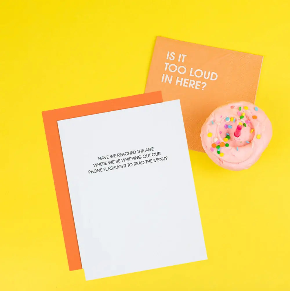 Years Old: Read Menu With Phone Flashlight Birthday Card