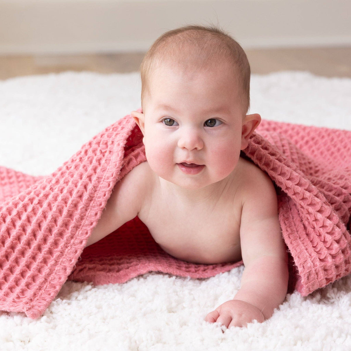 Waffle Baby Blanket Watermelon - Pink