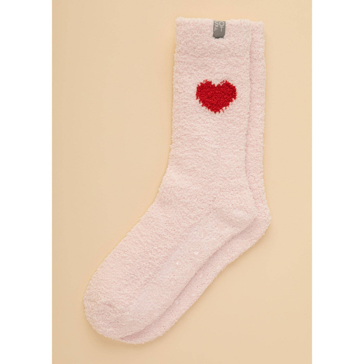 Cozy Marshmallow Crew Socks with Grippers for Women