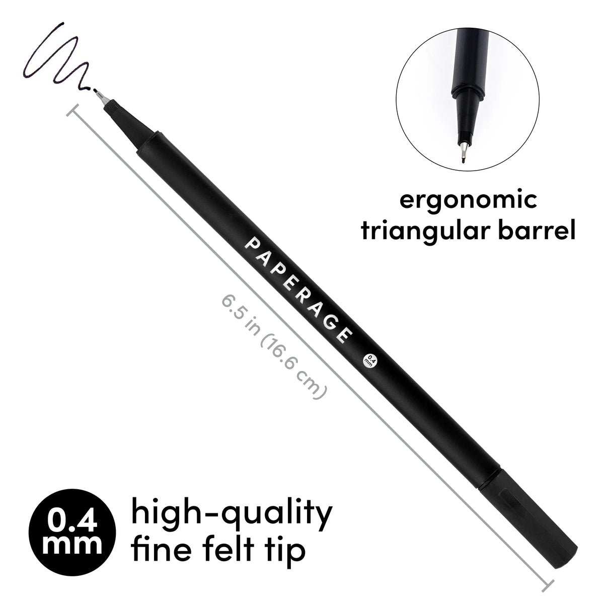 12 Pack Felt Tip Fine Line Marker Pens With Case: Bright