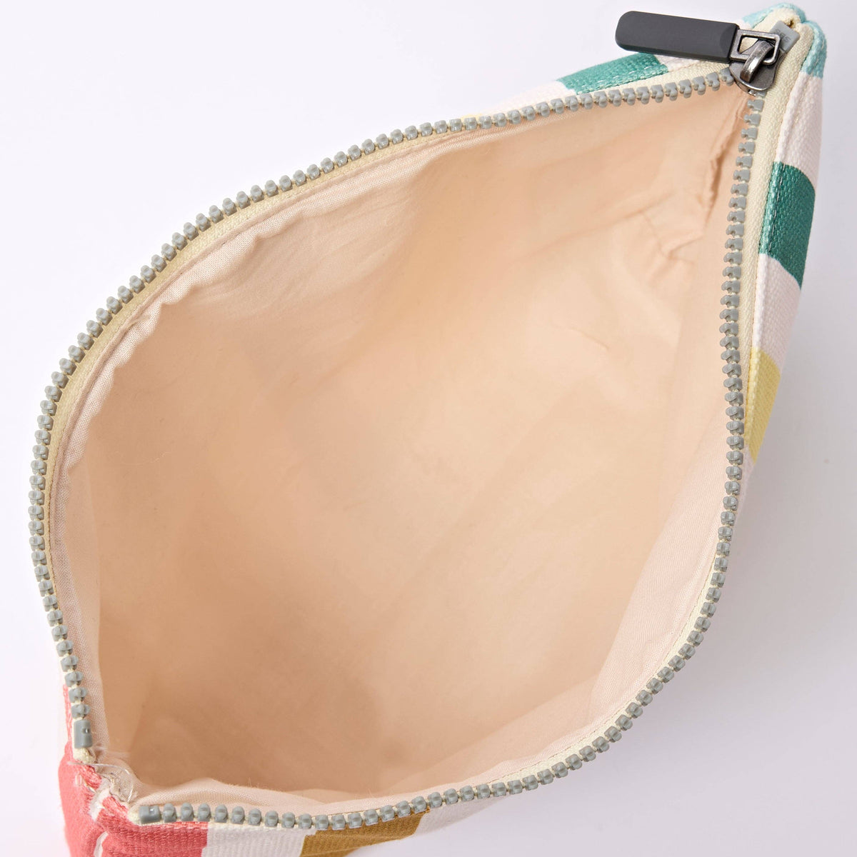 Maida Vale Medium Pouch in Pastel Multi Stripe Cotton Canvas