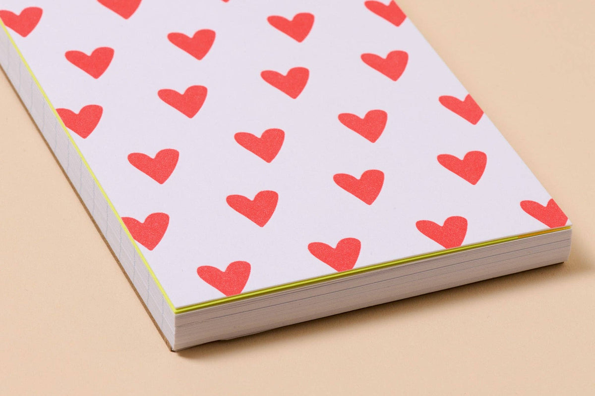 Red Hearts Small Spiral Notebook