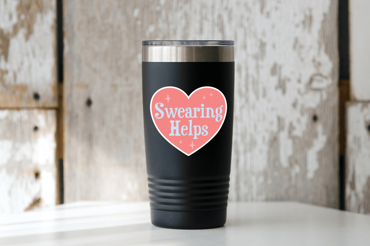 Swearing Helps Sticker - heart, naughty, cute, funny