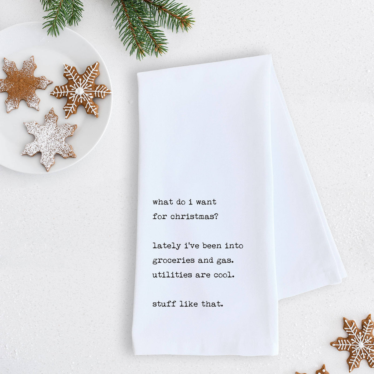 Groceries And Gas - Tea Towel - Christmas Décor - RED