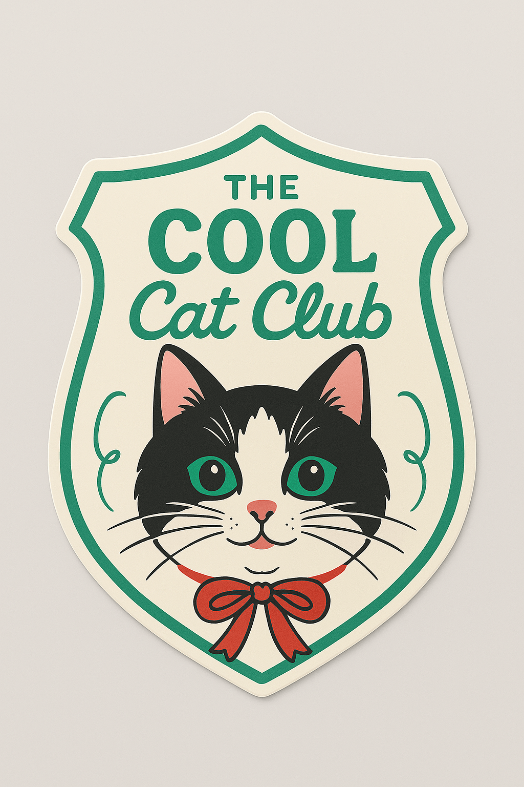 Cool Cat Club Sticker – Retro Cat Vinyl Sticker | Cute Pet