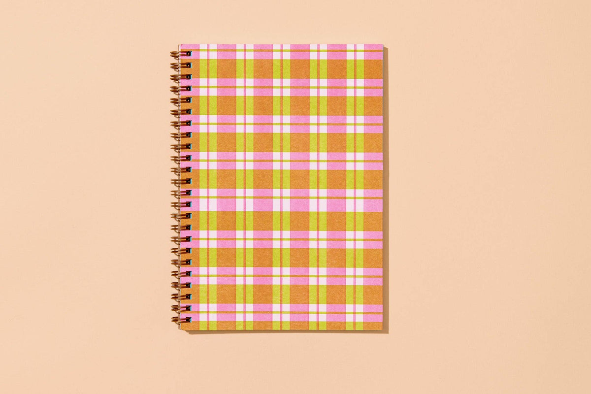 Gingham A5 Spiral Notebook