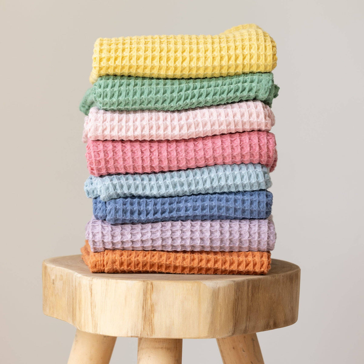 Waffle Baby Blanket Rain - Blue