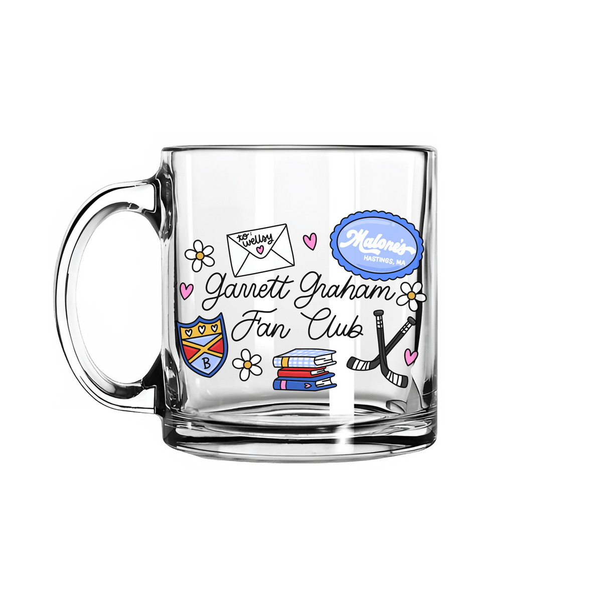 Garrett Graham Fan Club Glass Mug | Off Campus Inspired 