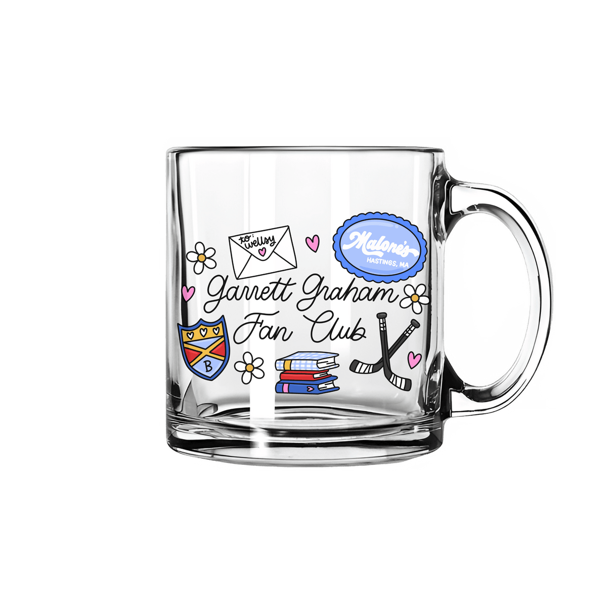 Garrett Graham Fan Club Glass Mug | Off Campus Inspired 