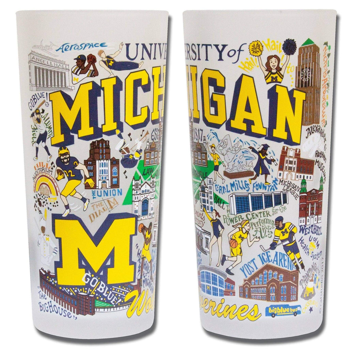 Michigan, University of Collegiate Drinking Glass