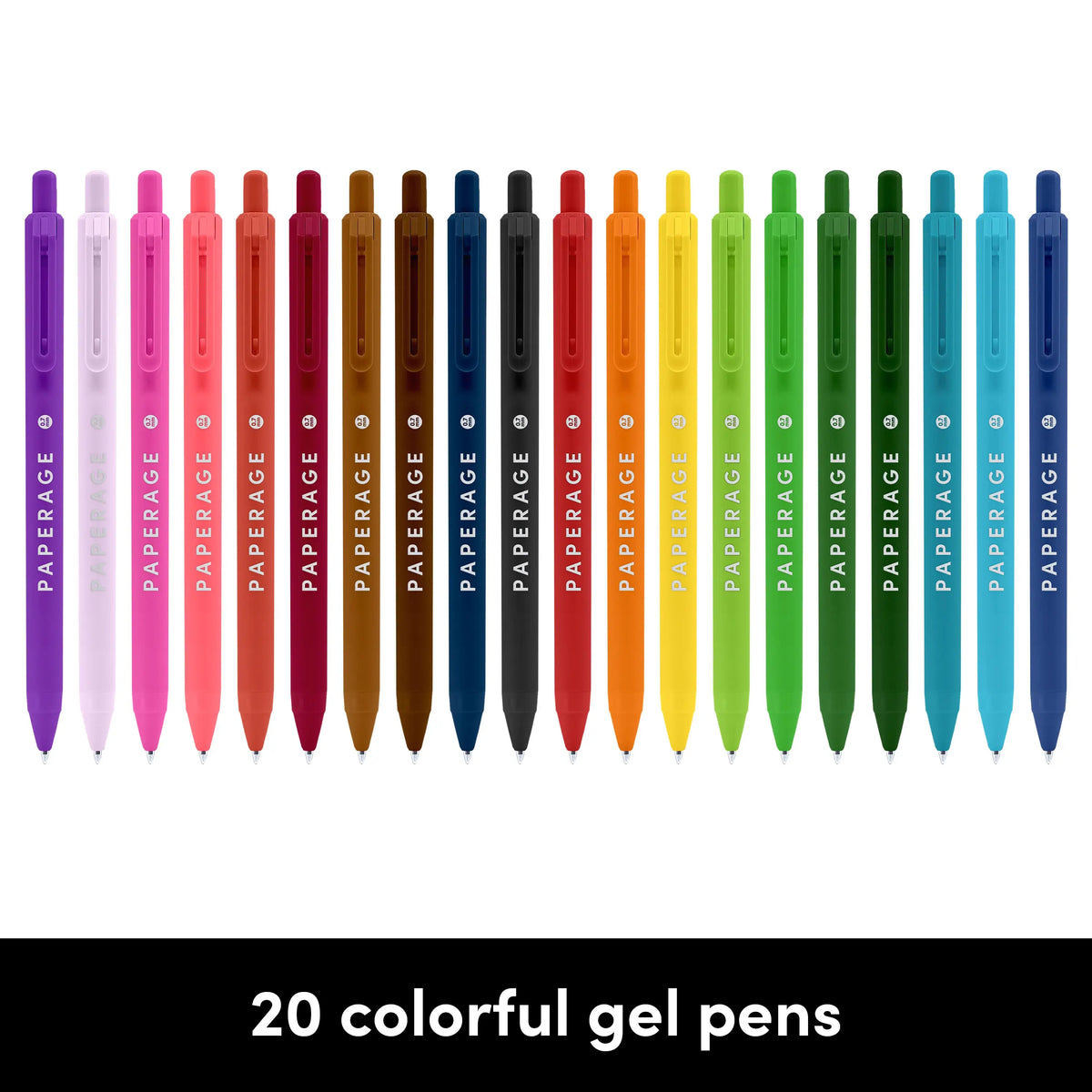 20 Pack Retractable Gel Pens Rainbow