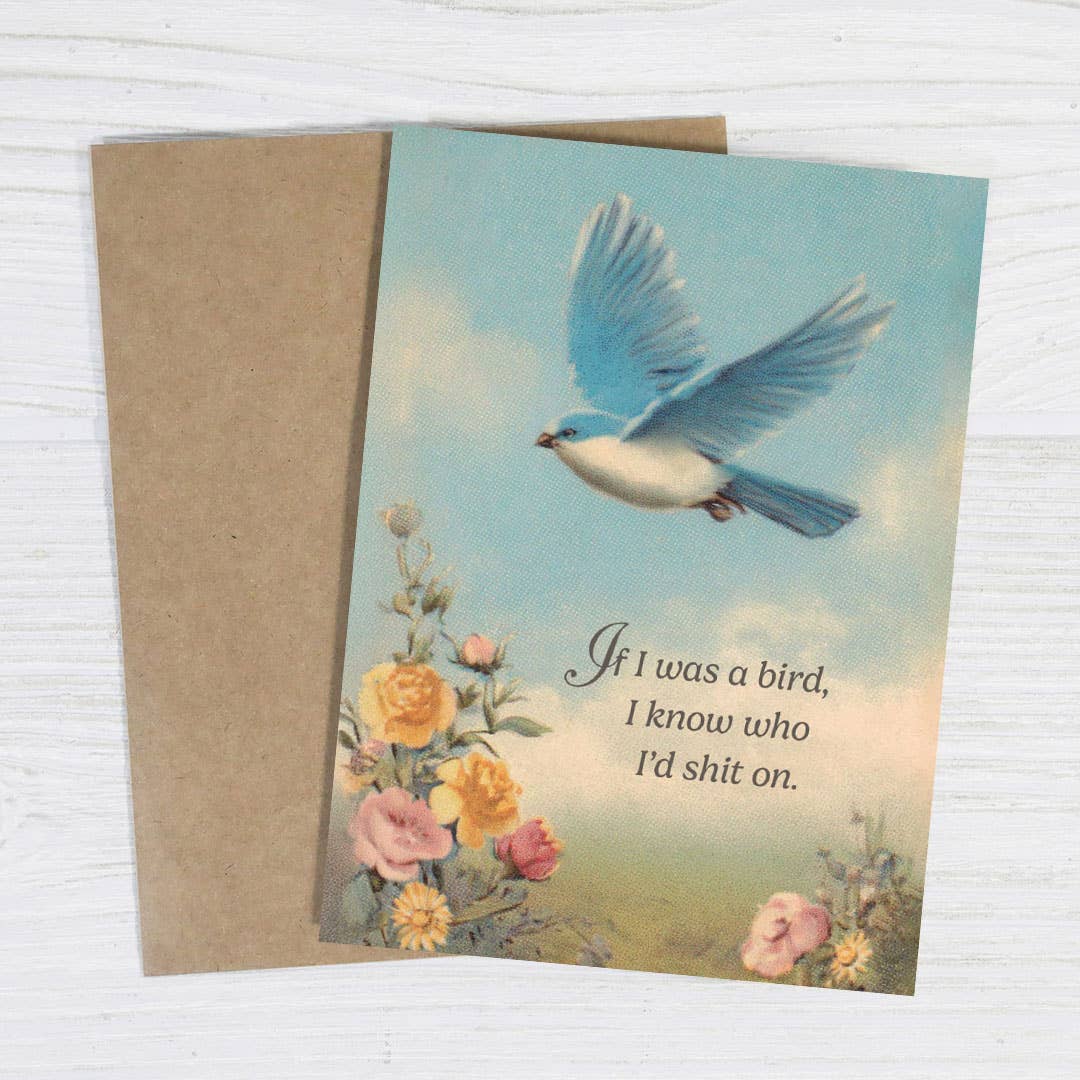 If I Was a Bird, I Know Who I’d Shit On - Funny Vintage Card