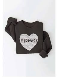 Black & White Midwest Heart Sweatshirt