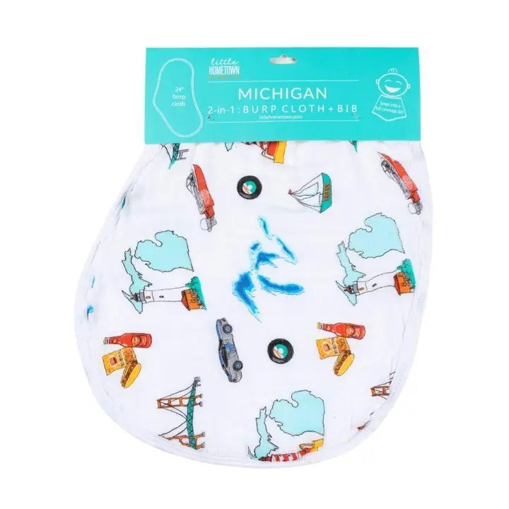 Michigan Baby Burp and Bib (Unisex)
