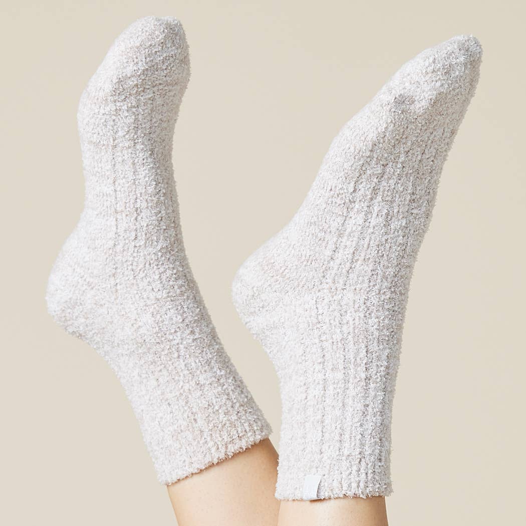 Cozy Marshmallow Crew Socks with Grippers for Women