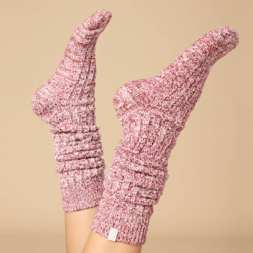 Women's Heather Espresso Slouchy Marshmallow Socks