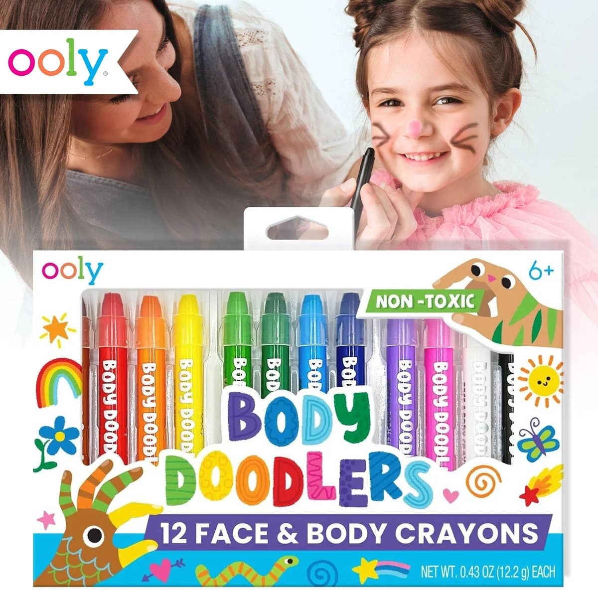 Body Doodlers: Face & Body Crayons (Set of 12)