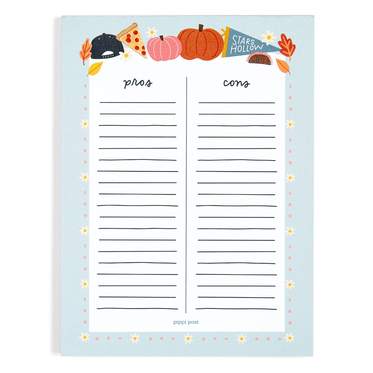 Pros & Cons Fall Stars Hollow Notepad
