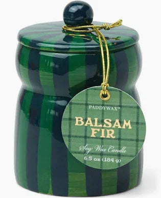 Balsam and Fir Cabana Stripe Candle